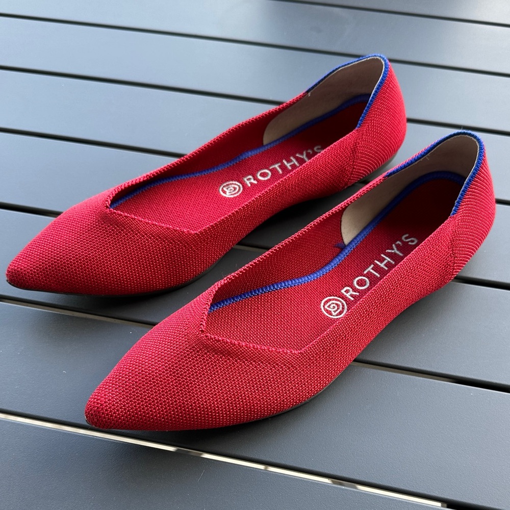 Rothy's The Point Vibrant chilli Red Women's Flats 10